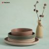 Caramel Color Stoneware Ceramic Dinnerware Set TRSC2504030