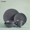 Embossed Grey Color Stoneware Dinnerware Set TRSC2504029