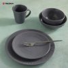 Embossed Grey Color Stoneware Dinnerware Set TRSC2504029