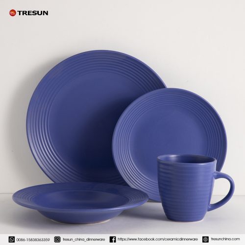 Stoneware Embossed Speckled Dinnerware Set TRSC2504027