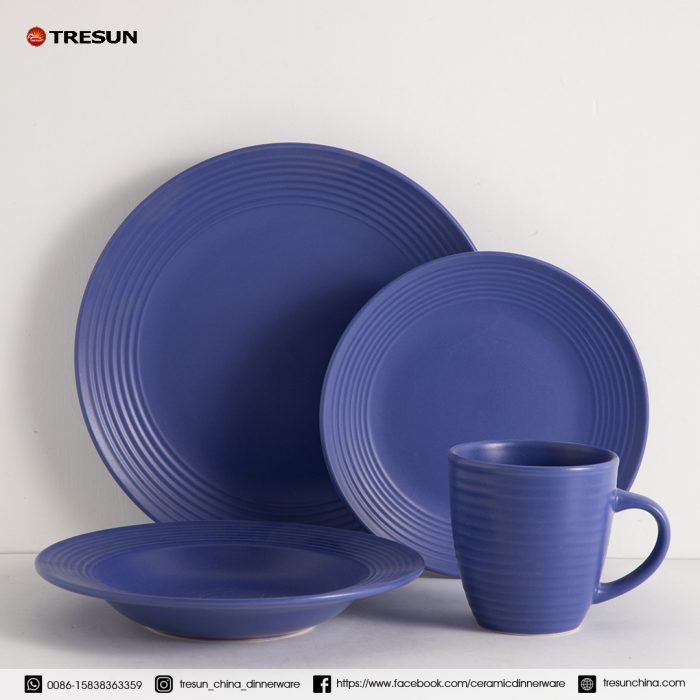 Stoneware Embossed Speckled Dinnerware Set TRSC2504027