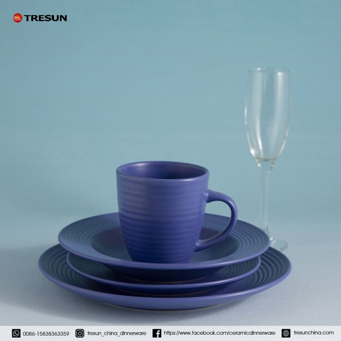 Stoneware Embossed Speckled Dinnerware Set TRSC2504027