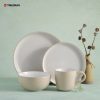 TRESUN Cream Khaki Stoneware Dinnerware Set TRSC2504031